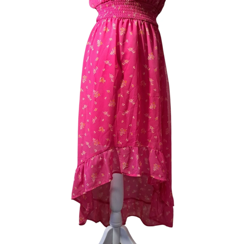 NWT SZ XS FLORAL DRESS WITH STRETCH BODICE (SEE PICS FOR SLIGHT FLAW) - Picture 15 of 16